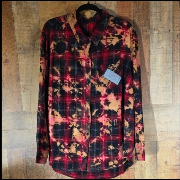 Upcycled Plaid Let's Go Girl's Flannel - Picture 10 of 10